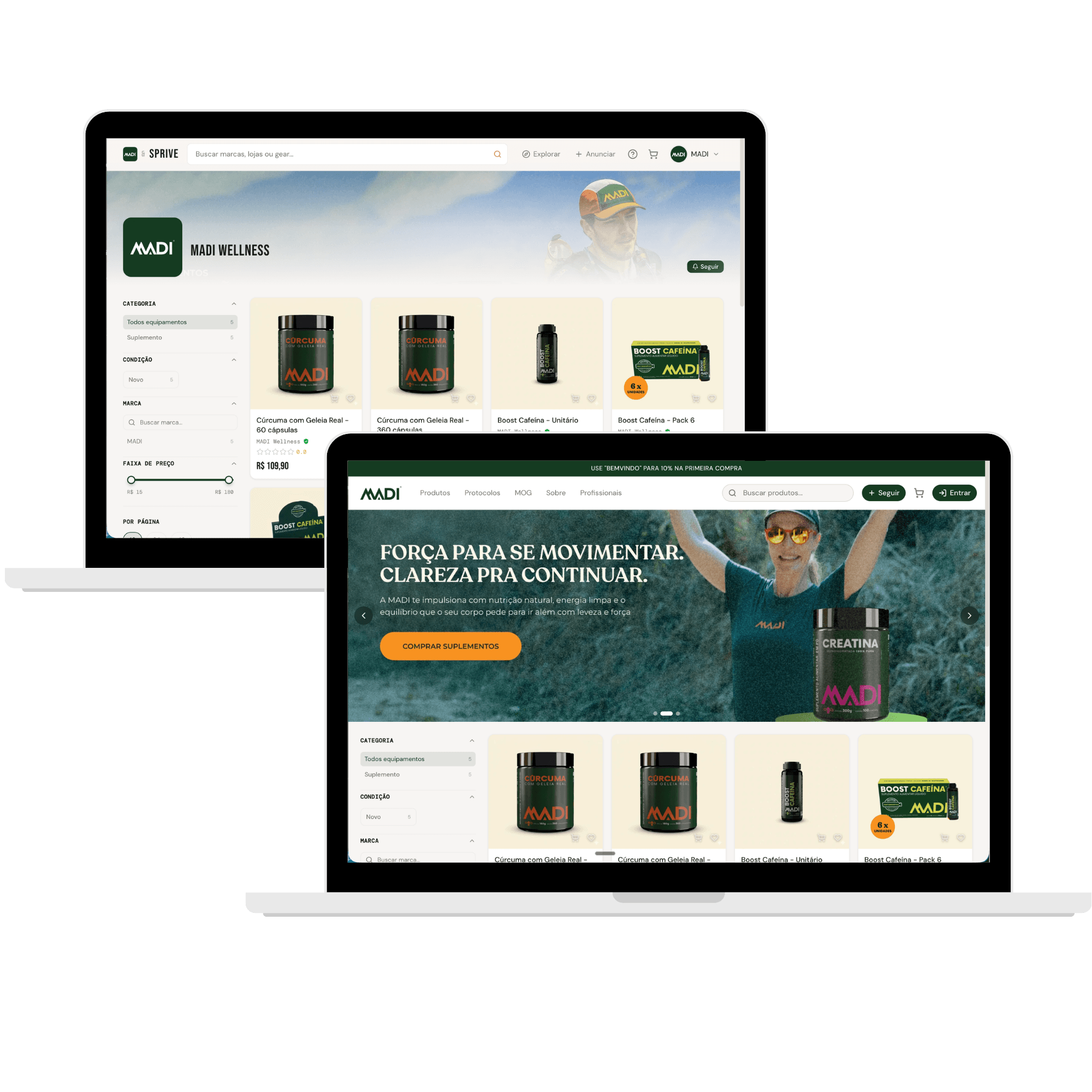 Vitrine dupla: loja na Sprive e site white label com domínio próprio