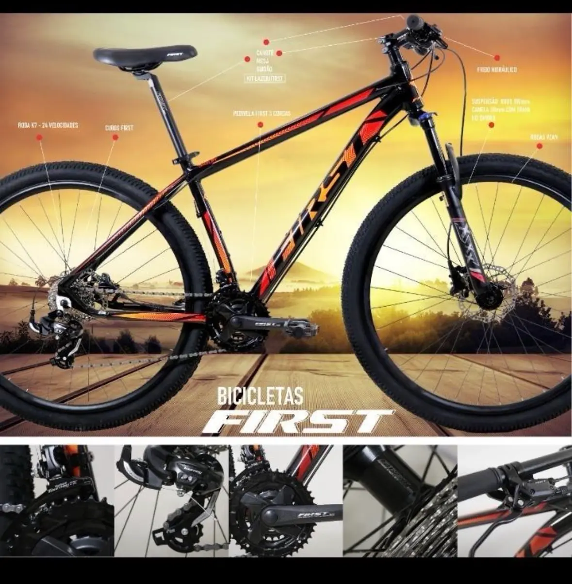 First MTB Aro 29 | Freio Hidráulico | Shimano |